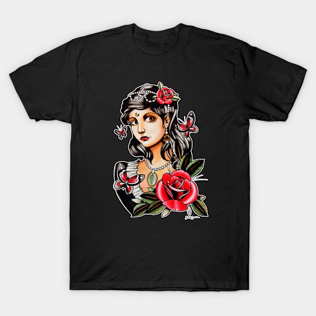 Butterfly Girl - tattoo T-Shirt by Guru